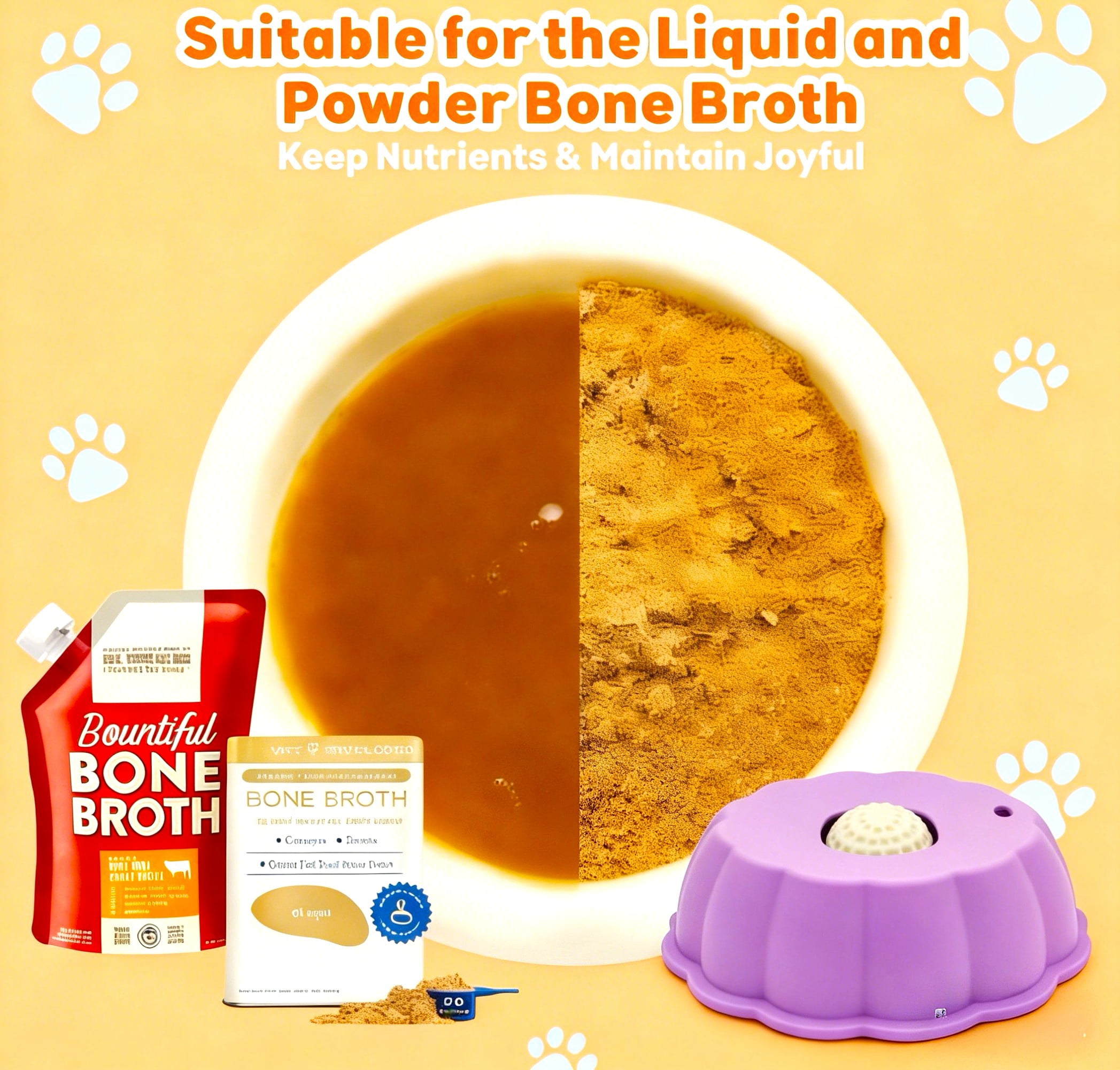 Dog Slow Feeder, Wet Food Liquid Treat Bowl, Anti-Slip Stable Bone Broth Dog Lick Bowl for All Breeds
