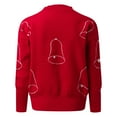 thumbnail image 4 of Chandail de Noël pour Femmes Col Rond Mode chandail Manches Longues Chaud Mi-Long Ample Blouse Tricotée Doux Cardigan Imprimé Graphique Tricot, 4 of 5