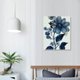thumbnail image 4 of ARISTURING  Canvas Wall Art Navy Flower Painting Art Prints Blue Floral With Butterfly Picture Artwork Modern Bedroom Bathroom Wall Decor Framed Ready to Hang, 4 of 5