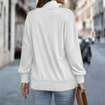 thumbnail image 4 of Women Sweatshirt Casual Long Sleeve Half Zip Pullover Lightweight Casual Loose Fashion Sweatshirts White XL, 4 of 6