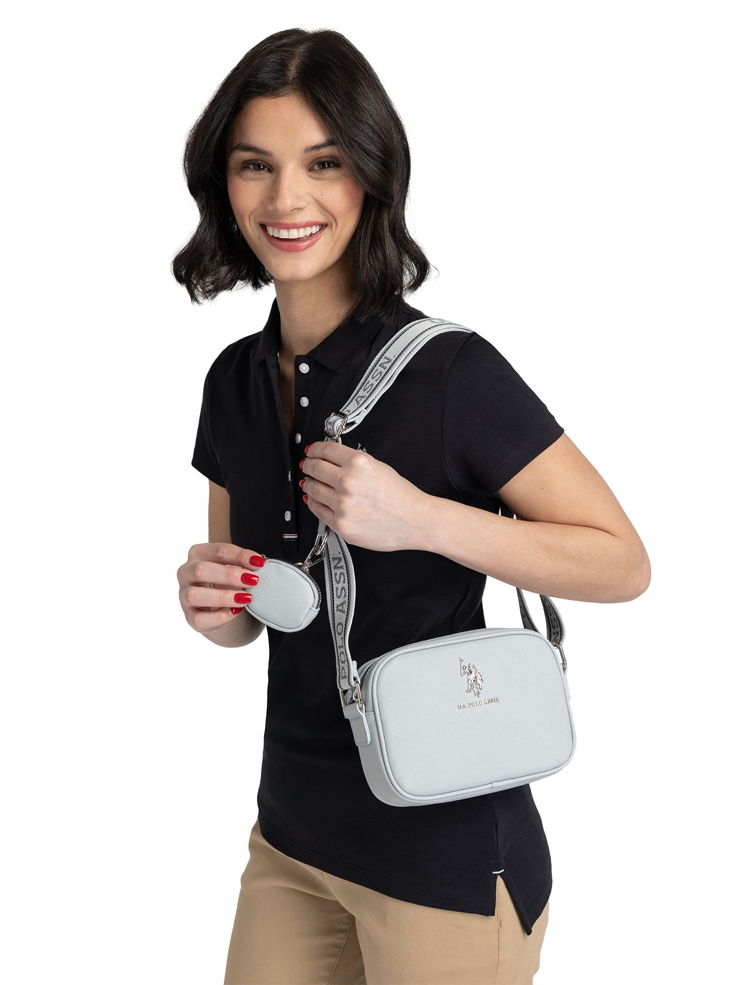 U.S. Polo Assn. Women's Signature Crossbody Bag, Gray