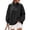 Black, variant on Women’s Fleece Oversized Mock Neck Sweatshirts with Pockets, S