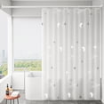 thumbnail image 2 of White Shower Curtain, Floral Shower Curtains for Bathroom White Sheer Shower Curtain Decor Bathroom Waterproof Shower Cutain with Plastic Hooks, 72x72in, 2 of 9