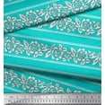 thumbnail image 3 of Soimoi Rayon Crepe Fabric Leaves & Floral Block Printed Fabric 1 Yard 46 Inch Wide, 3 of 3
