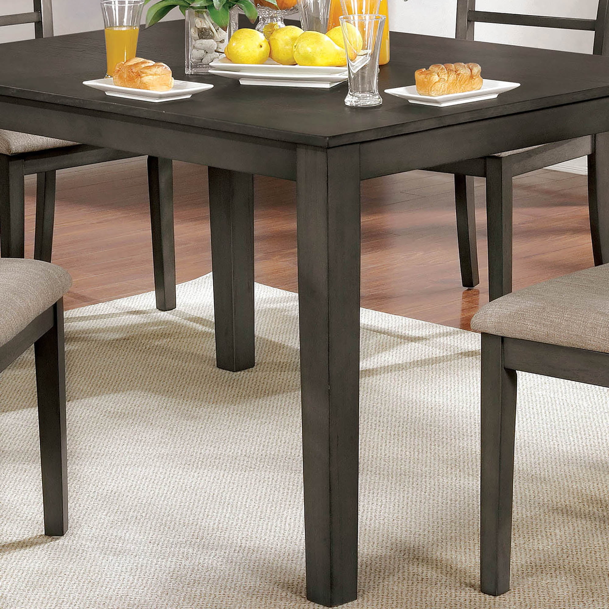 Furniture of America Kroll Wood Weathered Gray 5-Piece Dining Table Set