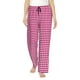 thumbnail image 1 of Balery Pink Gingham Pantalones de pijama para mujer, pijamas ultraligeros, pantalones de estar por casa-Large, 1 of 6