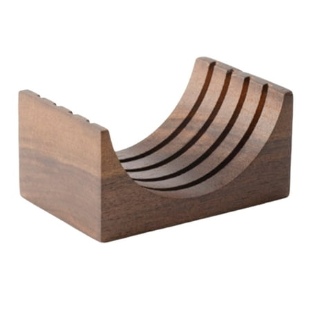 

LHMSGG Coffee Filter Holder Anti-skid Space-saving Storage Walnut Home Wooden Coffee Making Puck Screen Bracket for Cafe