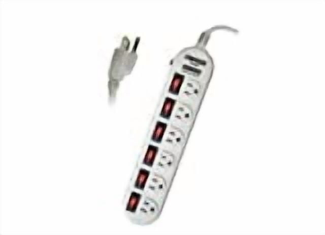 Powtech Powtech 6 Outlet 270 Joules Surge Protector Heavy Duty Home/Office Power Strip,6 Individual Switched Outlets, 6-Ft Power Cord Power_Strip