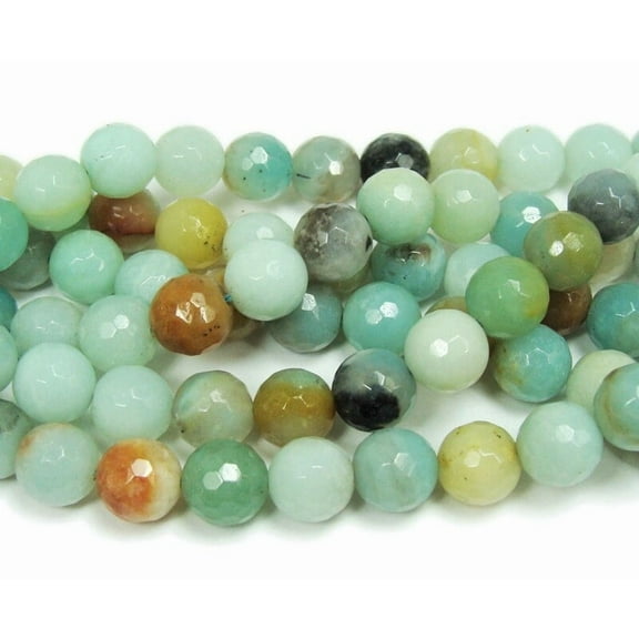 6mm Amazonite Faceted Round Beads Genuine Gemstone Natural Jewelry Making