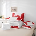 thumbnail image 4 of Erosebridal Canada Flag Bedding Sets Twin Size,Maple Leaf Comforter Sets with Sheets,Red Bedroom Decor,7pcs, 4 of 5