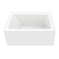 Aqua Eden VTAP4836R22 48" Acrylic Rectangular 3-Wall Alcove Tub, Right Hand Drain, Glossy White