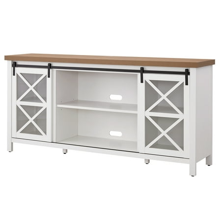 Camden&Wells - Clementine TV Stand for TVs up to 75" - White/Golden Oak