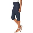 thumbnail image 4 of Roamans Women's Plus Size Pull-On Button-Detail Stretch Capri Jean, 4 of 4