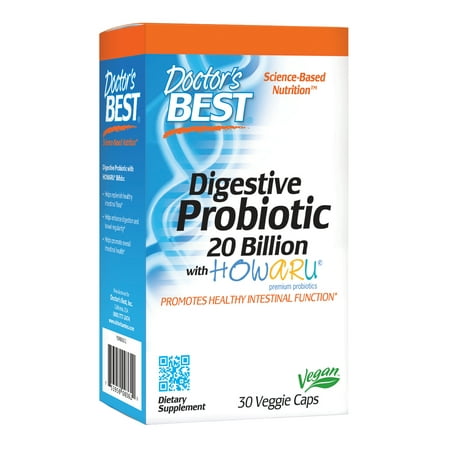 Doctor's Best Probiotic, Non-GMO, Gluten Free, Vegan, 20 Billion CFU, 30 Veggie (Best Fermented Foods For Probiotics)