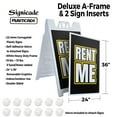 thumbnail image 2 of Rent Me 24" x 36" Double Sided A-Frame Sidewalk Sign Includes 2 Plastic Inserts | Foldable Portable White Signicade Sandwich Board | Equipment Rentals Clear Messaging Professional, 2 of 6