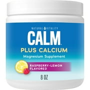 Natural Vitality Calm Magnesium Citrate Calcium Supplement Powder, Raspberry Lemon, 8 oz