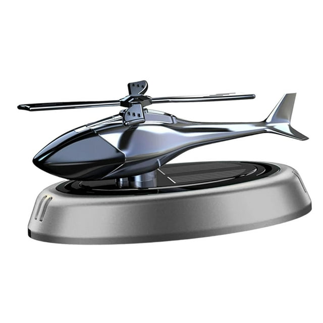 jesticaly Car Essential Oil Diffuser Rotating Helicopter Perfume Diffuser Model Car Grey