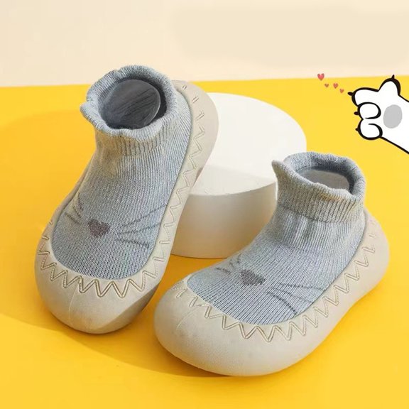 Hauaitttt Baby Sneakers for Soft Sole Breathable First Cute Cartoon Print Lightweight Comfortable Toddler Shoes for Boys Girls Kid Shoes Nautical Baby Girl Shoes Toddler Tennis Shoes Size 6 Size 6