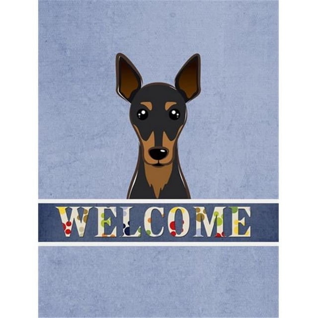 Carolines Treasures BB1426CHF Min Pin Welcome Flag Canvas House Size