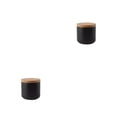 thumbnail image 2 of Bewildely Tarro de almacenamiento de cerámica multifuncional, amplia aplicación, antideslizante, práctico y duradero, negro, pequeño negro pequeño 2Conjunto, 2 of 6