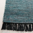 thumbnail image 3 of SAFAVIEH Montauk Kelsey Distressed Cotton Area Rug, Turquoise/Black, 6' x 6' Square, 3 of 8