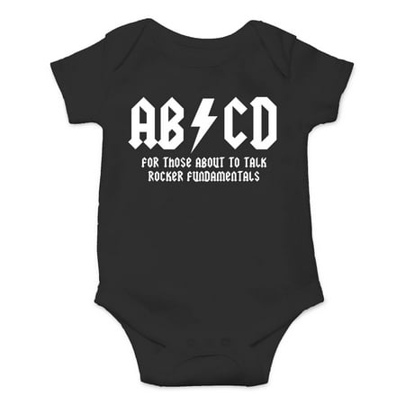 

CBTwear ABCD - AC Music Toddler DC Rock and Roll Funny Romper Cute Novelty Infant One-piece Baby Bodysuit (12 Months Black)