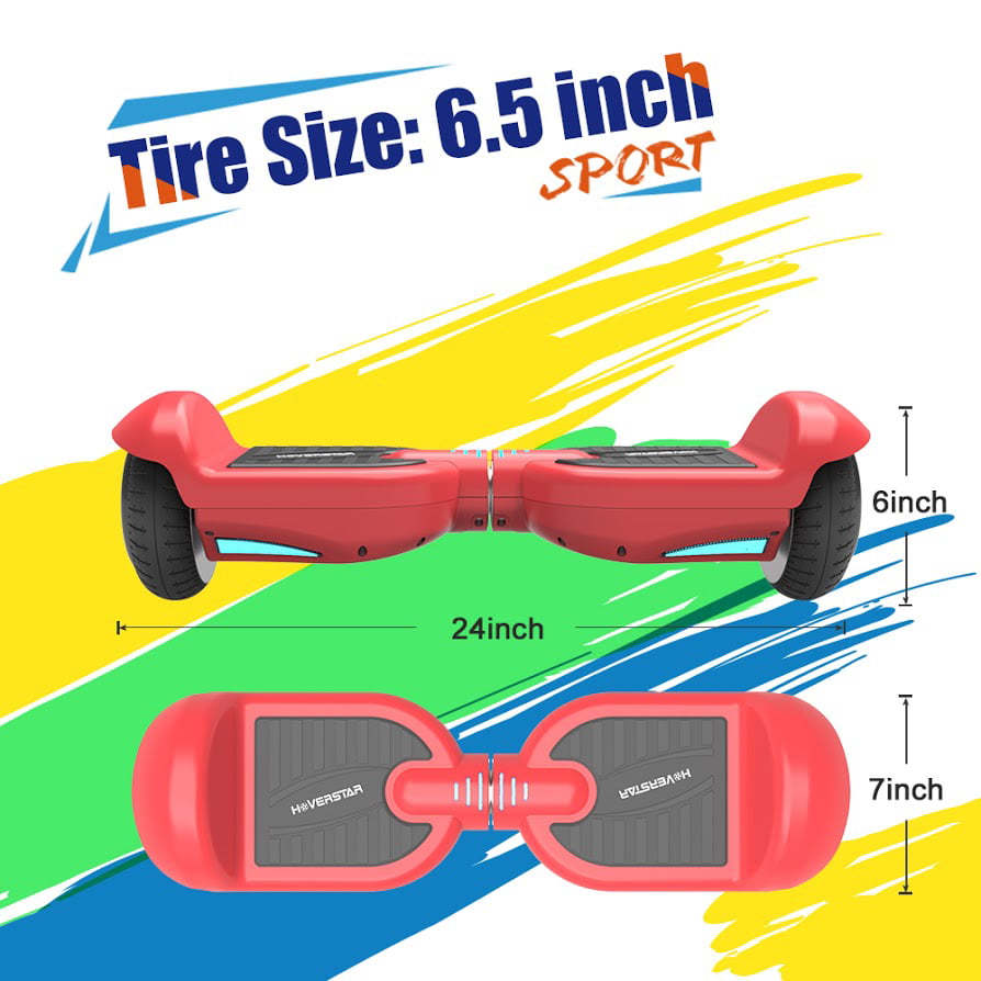 Gyropode Hover Scooter Board Roues Lumineuses à LED,700W Auto-équilibré E-Scooter Electrique Skateboard MARKBOARD Overboard Bluetooth 6.5 Pouces 