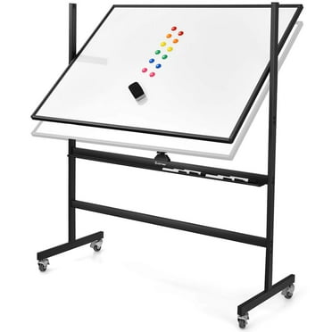 Costway 48''x36'' Mobile Magnetic Double-Sided Reversible Whiteboard Height Adjust