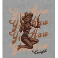thumbnail image 2 of Yeehaw! Pin Up Cowgirl Adult Heather Gray Long Sleeve Hoodie-Medium, 2 of 4