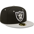 thumbnail image 3 of Men's New Era  Black/Gray Las Vegas Raiders Flipside 2Tone 59FIFTY Fitted Hat, 3 of 5
