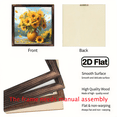 thumbnail image 4 of 2D Flat, 8 x 8 Inch Sunflower Wall Art with Wood Frame - Vibrant Yellow Floral Dcor for Mother's Day, Teacher Appreciation, Summer Home Dcor - Bedroom, Kitchen, Living Room Hanging Ornament, Sunfl, 4 of 9