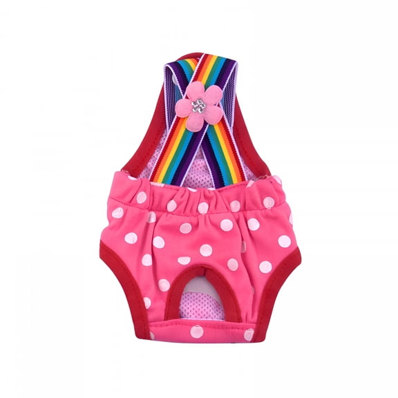 GASTROPOD 2026 New Female Dog Diapers, Reusable Washable Pet Sanitary Pants, Elastic Suspender with Adjustable Button and Polka Dots Print for Small Dogs Puppy Diapers Femal