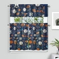 thumbnail image 2 of Kitchen Curtains 36 Inch Short - 3 Panel Set, Rod Pocket Window Curtain, 100% Polyester for Farmhouse, Cafe, Kitchen, Living Room, Bedroom, Sports-Themed Design, Easy Wash, 2 of 6