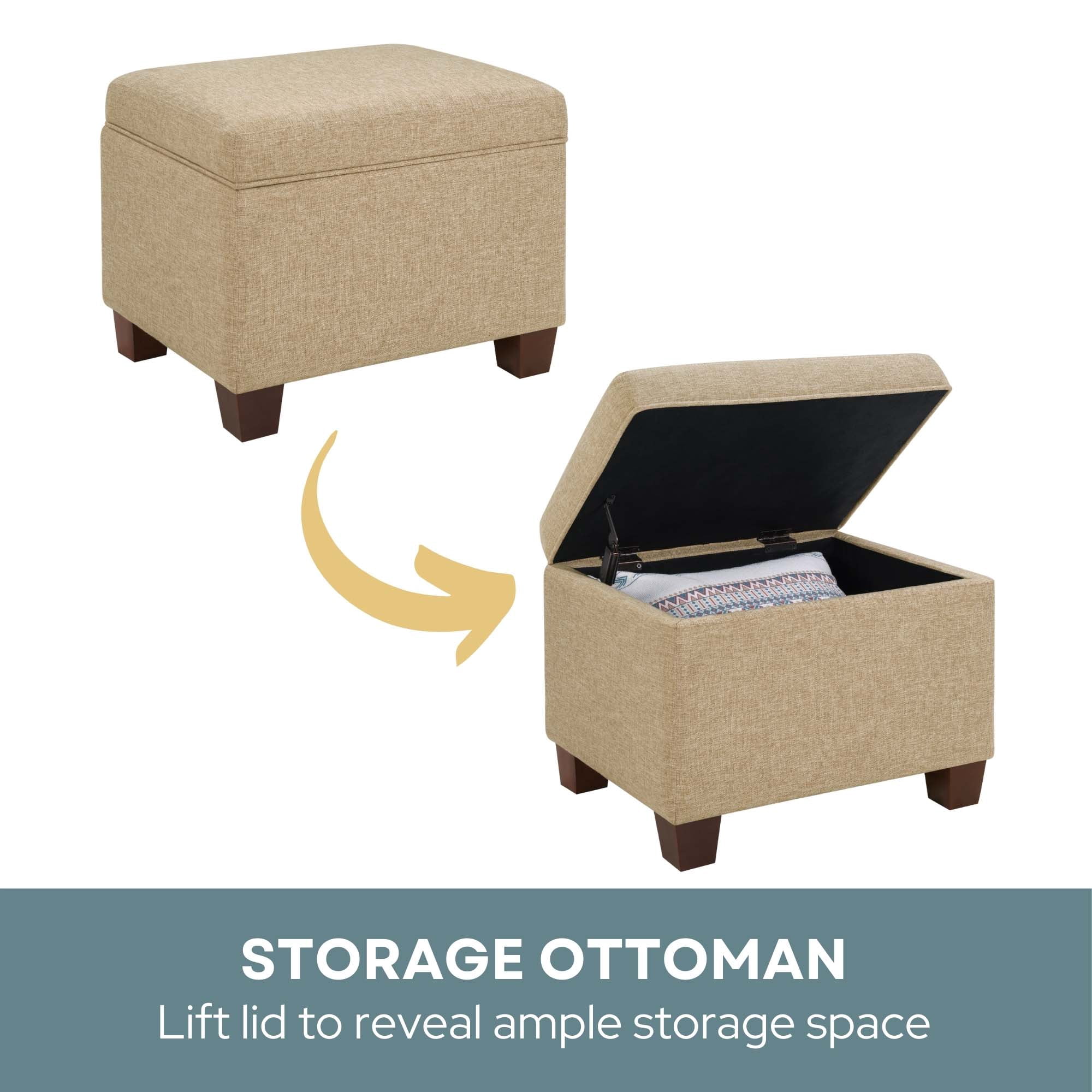 Convenience Concepts Madison Storage Ottoman, Tan Fabric