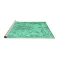 thumbnail image 2 of Ahgly Company Machine Washable Indoor Round Persian Turquoise Blue Traditional Area Rugs, 6' Round, 2 of 4