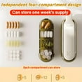 thumbnail image 4 of Travel Pill Organizer with Pills Taker, Portable 4 Compartment Pill Box, Travel Case Pill Holder, Easy & Quick Tablet Remover from Blister, 4.72x1.37x0.78", 4 of 8