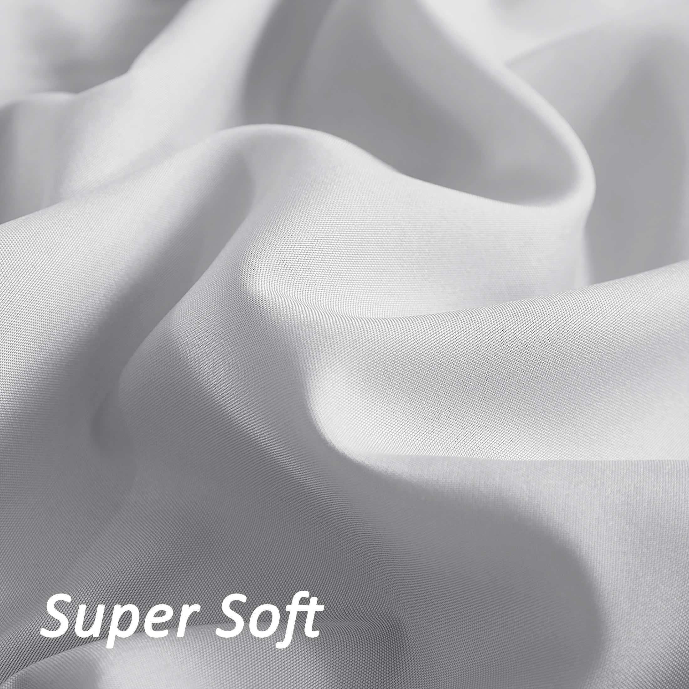 Mainstays Super Soft Microfiber 2-Pack Fitted Sheet, Queen, Rich Black/ Light Silver Gray, 2 Piece