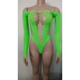 thumbnail image 1 of Ropa interior sexy de manga larga con diamantes brillantes para mujer, ropa interior de malla, bodystocking, lencería, 1 of 6