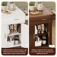 thumbnail image 4 of Rolling Kitchen Island with Drop Leaf Countertop&Ample Storage - 39.4" Small Mobile Kitchen Cart On Wheels with Sliding Door,Drawers,Spice Rack & 2-Tier Storage (Walnut), 4 of 8