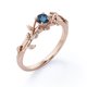 thumbnail image 4 of JeenMata Hojas de Árbol - Peridoto Genuino de Corte Redondo de 0,50 Quilates - Anillo de Compromiso Solitario - Baño de Oro Rosa de 18 K sobre Plata, 4 of 6