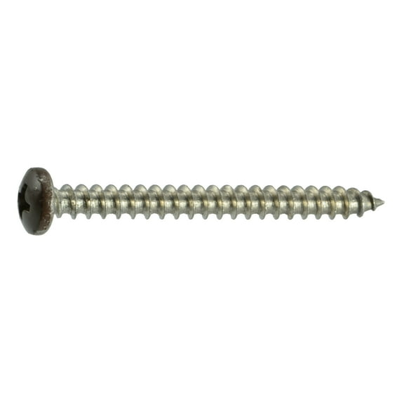#10 x 2" Brown Painted 18-8 Stainless Steel Phillips Pan Head Sheet Metal Screws SMSPSS-671