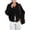 Black, variant on Women's Knit Cardigan Long Sleeve Double Zip Turtleneck Sweater Jacket Casual Loose Warm Commuter Outerwear for Fall Winter L