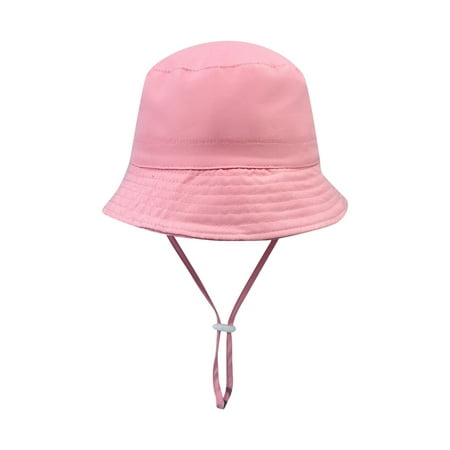 

Kids Baby Girl Boy Hat Toddler Soild Outdoor Adjustable Bucket Sun Beach Hats For Boy Girl