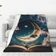thumbnail image 1 of Balery Artistic Starry Sky Moon Book Manta de Felpa Suave y Acogedora – Cobija de Franela Aterciopelada para Cama, Lavable y Cálida para Sofá, Mascotas, Transpirable-50"x40", 1 of 7