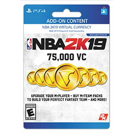 NBA 2K19: 75,000 VC, 2K Games, Playstation, [Digital (Best Nba 2k Game)