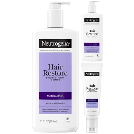 Neutrogena Hair Restore Shampoo, Conditioner & Scalp Cleanser Bundle