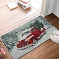 thumbnail image 2 of Christmas Entrance Door Mat, Red Truck Snowy Trees Christmas Decor Welcome Doormat, Non-Slip Carpet Rugs Floor Mat Decorative for Home/Bathroom/Kitchen/Indoor 17"x30", 2 of 6