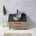 thumbnail image 5 of Trento 36" Black Sintered Stone Top Concrete Sink North American Oak Bath Vanity, 5 of 13