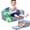 Blue Dinosaurs, variant on baxluxe Toddler Chair 2 in 1 Convertible Glow in the Dark Dinosaur Flip Out Sofa Bed Plush Kids Armchair Portable Fold-Out Lounge Couch