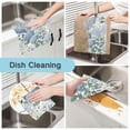 thumbnail image 2 of Yayeee 6 Pack Kitchen Dish Cloths Set for Washing Soft Drying Absorbent Microfiber Towels, Blue Hydrangeas Pattern, 2 of 9